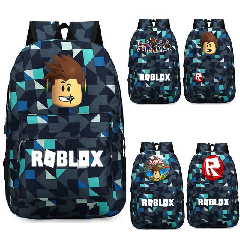 Roblox trò chơi ba lô thiếu niên trẻ em trai trẻ em túi học sinh trung tính phim hoạt hình du lịch vai túi quà tặng