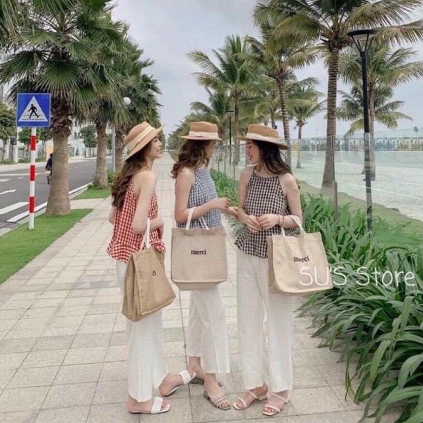 Áo Nữ Mới Về Xinh 👉 Áo Yếm Caro Đuôi Cá 3 Màu ✔ Áo 2 Dây Yếm Kẻ Caro Sát Nách Thô Đũi Ulzzang