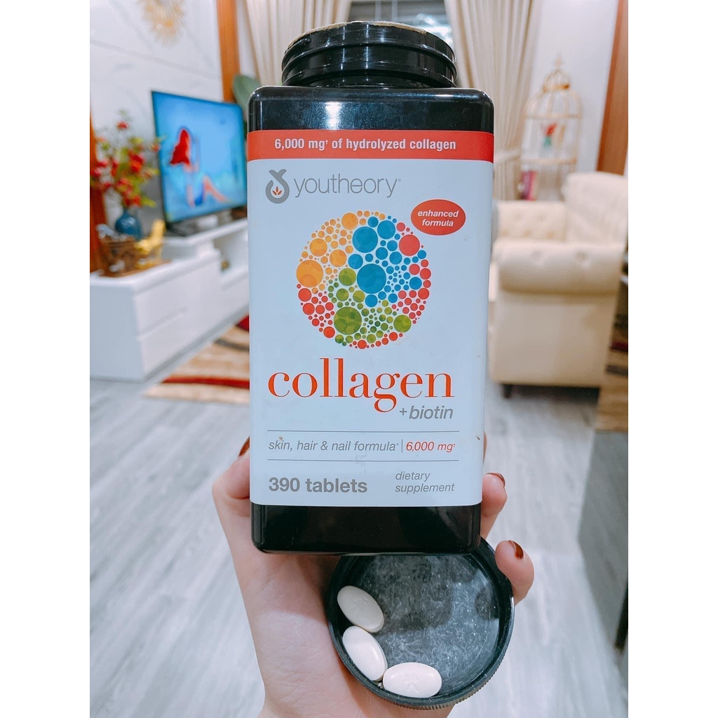 Collagen Youtheory Biotin 390 viên của mỹ