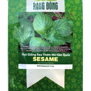 Hạt Giống Rau Thơm Mè Hàn Quốc Sesame (Lá Vừng) Gói 0,5g Năng Suất Cao