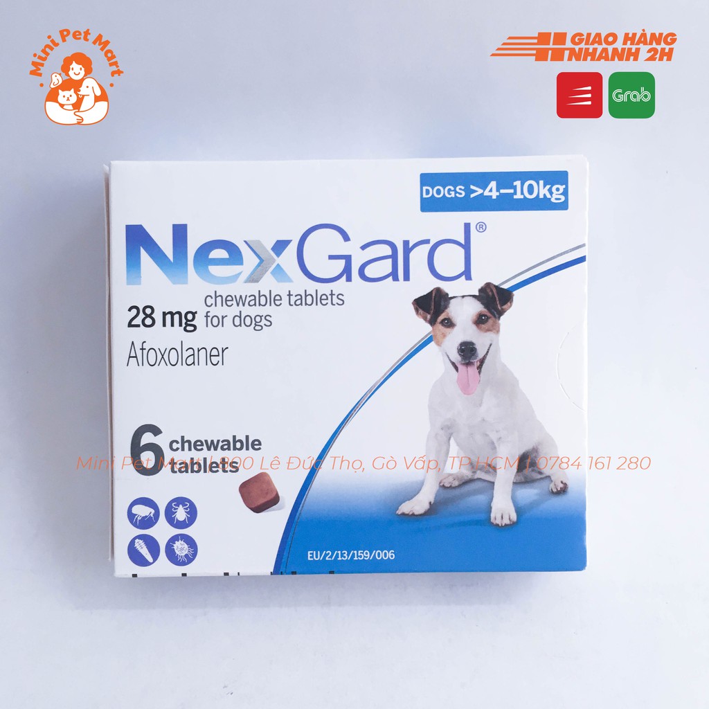 NEXGARD 4-10kg - Viên nhai trị ve rận, bọ chét cho chó