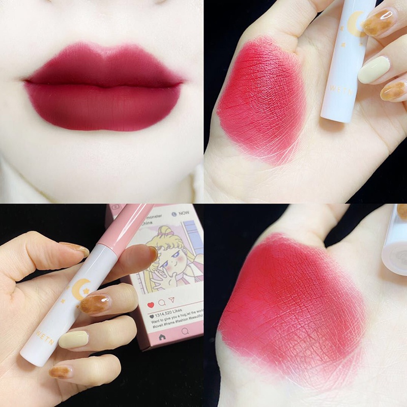 Set 8 Son Môi Trang Điểm Dạng Lỏng Chống Thấm Nước Hình Thủy Thủ Mặt Trăng