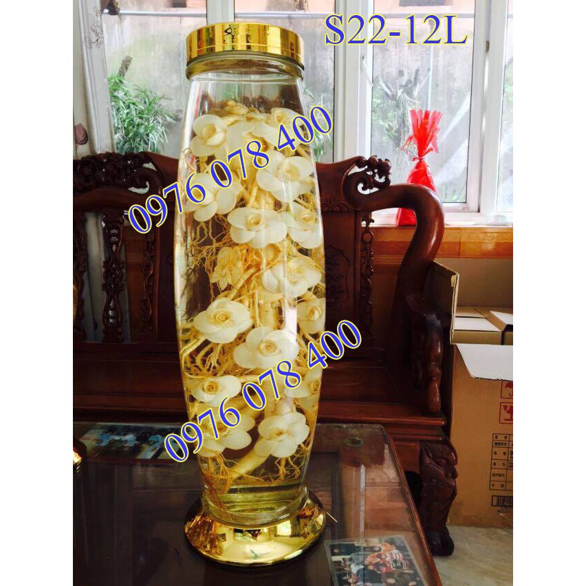 Bình Ngâm Rượu Hàn Quốc 12 Lít , Bình Thuỷ Tinh Yongcheon, BHQ-S22