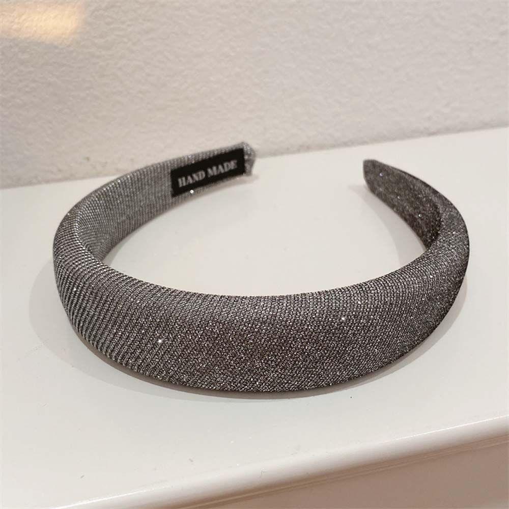 Băng Đô Cài Tóc Bằng Xốp Lụa Bóng Màu Trơn Phong Cách Hàn Quốc Thời Trang