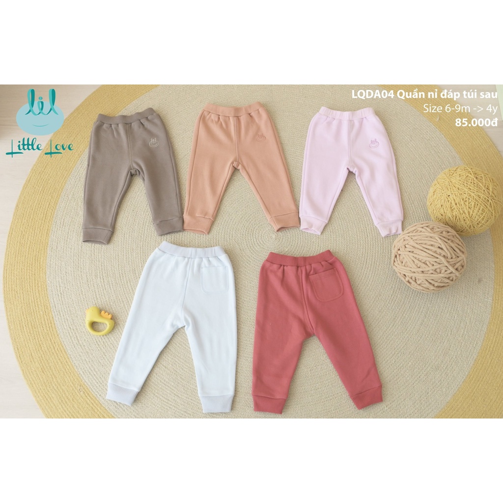 Quần dài chất nỉ đáp tui sau cho bé trai/bé gái Little Love/HRNEE