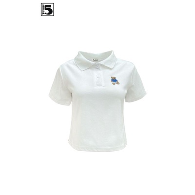 Áo thun polo nữ croptop thêu gấu nhỏ Twentyfive 3799