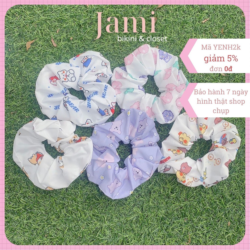 Dây buộc tóc, cột tóc scrunchies xốp hoạ tiết bơ dâu freeship 1k giá rẻ bán sĩ-JAMI-CT_RDOM&lt;br&gt;