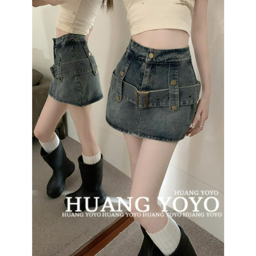 Chân váy jean Mini Lưng Cao Phong Cách Mỹ Cổ Điển Thời Trang Mùa Hè Hàng Mới Dành Cho Bạn Nữ