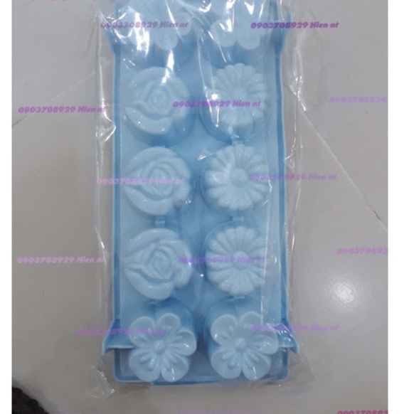 Khuôn 10 viên Bông rau câu phô mai vỉ đá khay thạch hoa - jelly mold tray