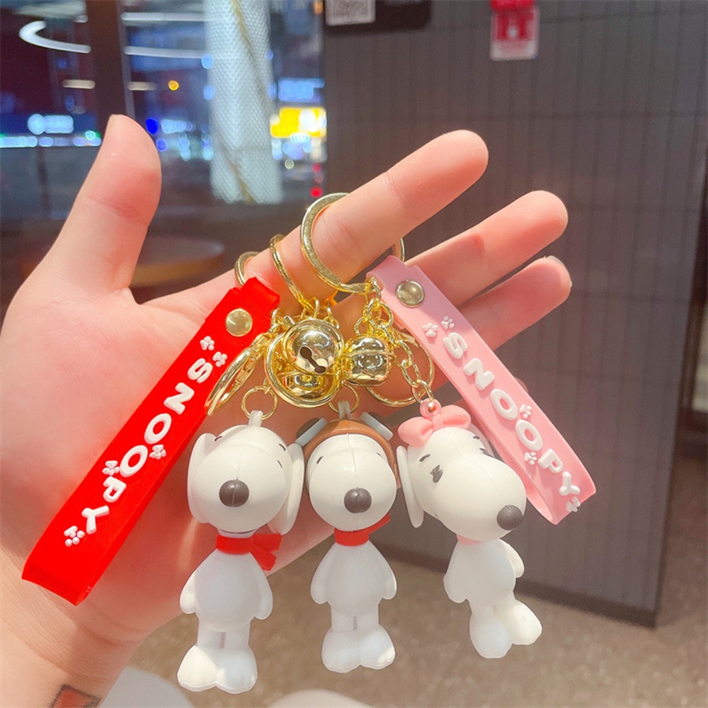Móc Chìa Khóa Bằng Silicone Hình Chú Chó Snoopy Đáng Yêu