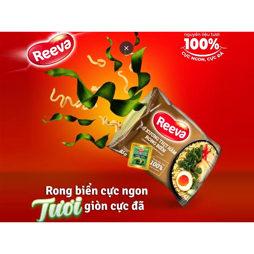1 Gói Mì Reeva Lẫu Nấm Chua Cay/Xương Thịt Hầm Rong Biển 85g