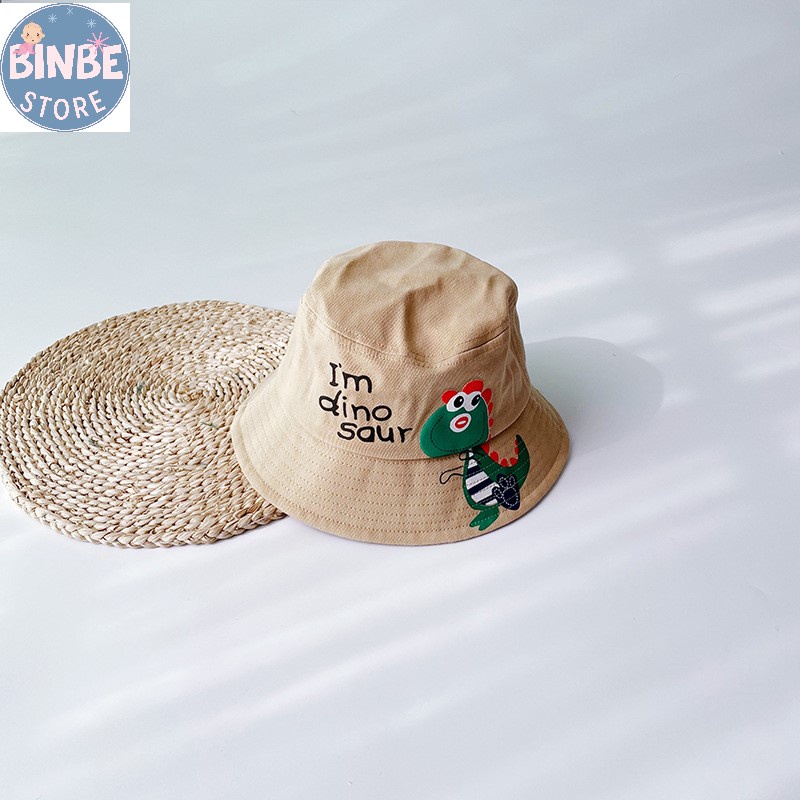 Mũ bucket nón vành cho bé trai bé gái hình khủng long dễ thương Binbestore