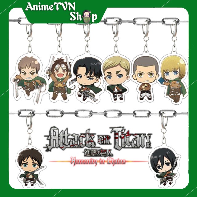 Móc khoá Mica dây xịn anime Attack on Titan (Shingeki no Kyojin) - Nhựa Cứng Acrylic In 2 mặt sắc nét ( ảnh thật )