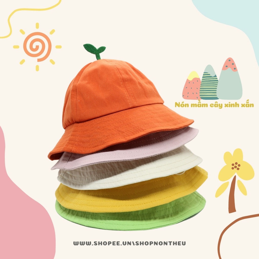 Mũ vành tròn bucket mầm cây dễ thương 1-2 tuổi  và 2-4 tuổi -Shopnontheu