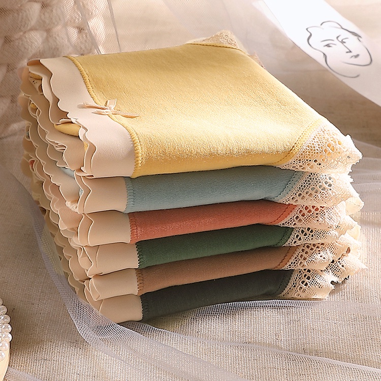 Quần lót AOWEINISI phối ren thoáng khí kháng khuẩn chất lượng cao thời trang dành cho nữ