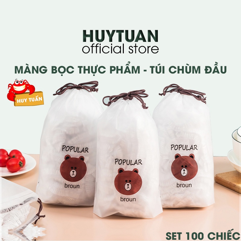 Màng bọc thực phẩm co giãn siêu dai có chun kèm túi gấu - Mũ chùm đầu dùng 1 lần tiện lợi