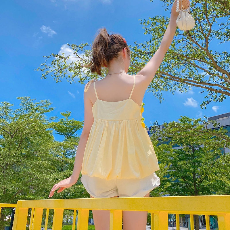 Áo hai dây IELGY dáng ngắn mỏng đơn giản trẻ trung cho nữ