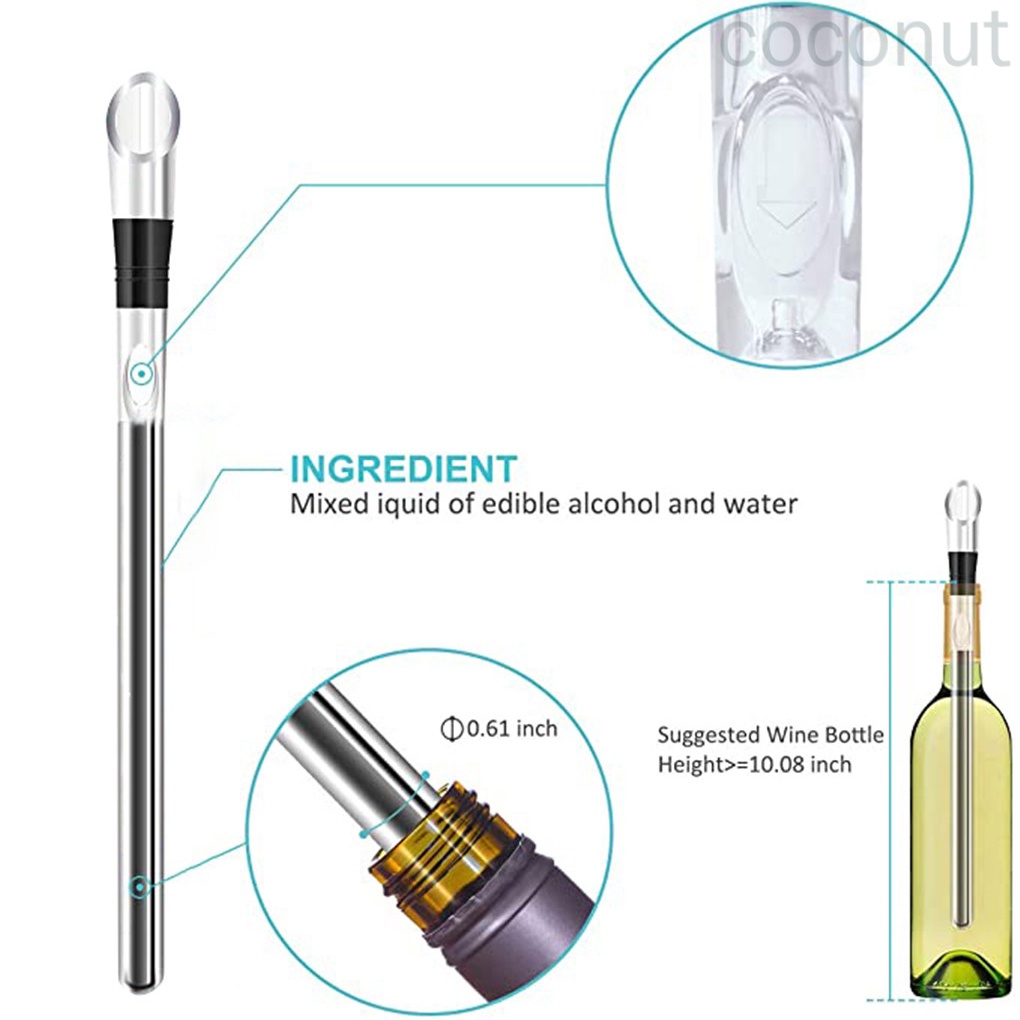 Gậy Làm Lạnh Chai Rượu Vang Bằng Thép Không Gỉ Chống Rò Rỉ
