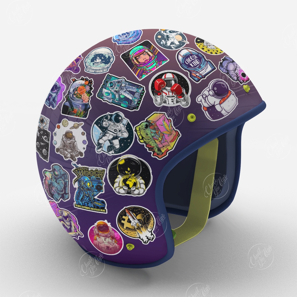 Combo 25/50/100/150 hình dán decal sticker PHI HÀNH GIA vũ trụ người ngoài hành tinh galaxy space chống thấm nước