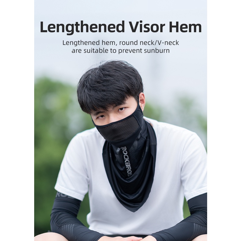 Rockbros Khẩu Trang Lụa Lạnh khẩu trang vải Thoáng Khí Chống Tia UV Nhanh Khô Thoải Mái Có Thể Giặt