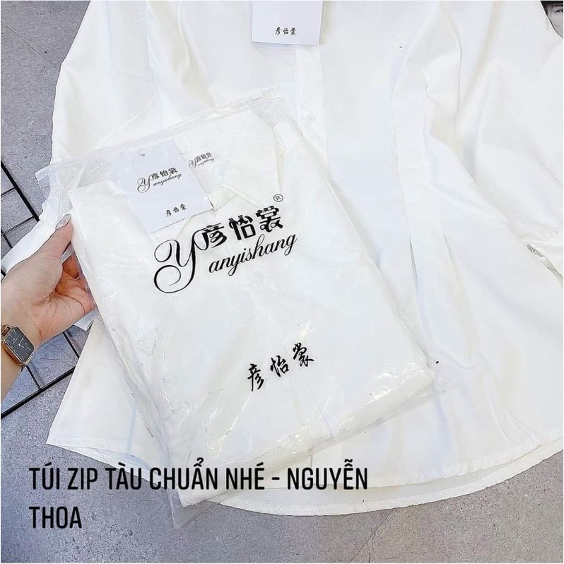 Áo sơ mị trắng thắt eo tiểu thư