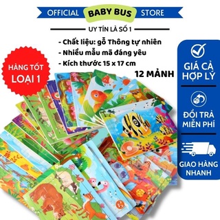 Đồ chơi thông minh, phát triển tư duy - Ghép hình tranh gỗ 12 mảnh cho bé tăng tư duy quan sát, logic.