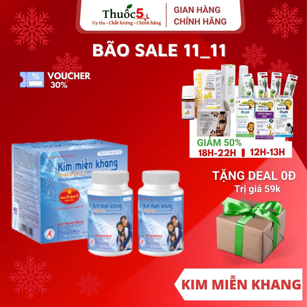 [GIÁ GỐC] Kim Miễn Khang -H ỗ trợ cải thiện vảy nến - Hộp 180 viên