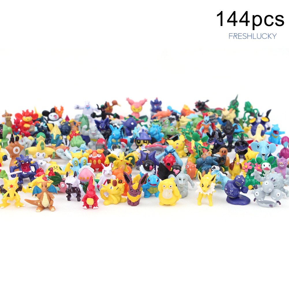 Set 144 mô hình quái vật Pokemon Go bằng nhựa PVC nhiều màu sắc