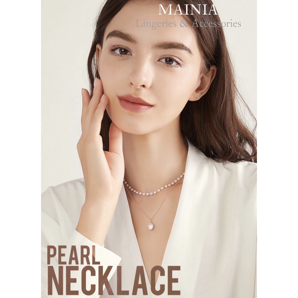 Dây Chuyền Vòng Cổ Hai Lớp Hot Trend Phong Cách Hàn Quốc Thanh Lịch Sang Chảnh Đơn Giản Mainia Shop