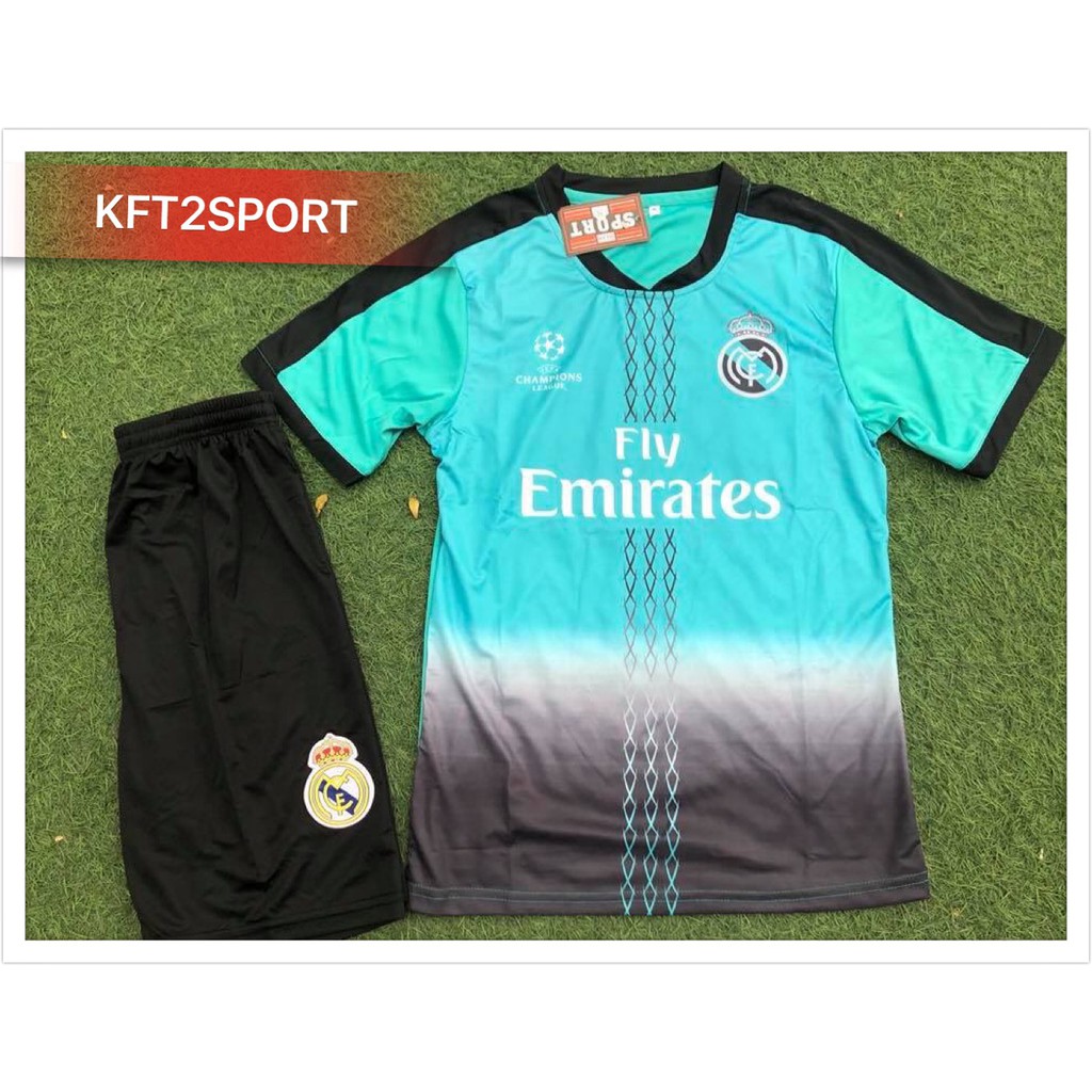 Bộ Quần Áo Bóng Đá CLB Real Madrid Xanh 2020-2021 Mới Nhất (Miễn Phí In Tên Số ) - Quần Áo Đá Banh Mới Nhất