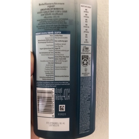 Dầu xả herbal tinh chất morocco 400ml nhập khẩu