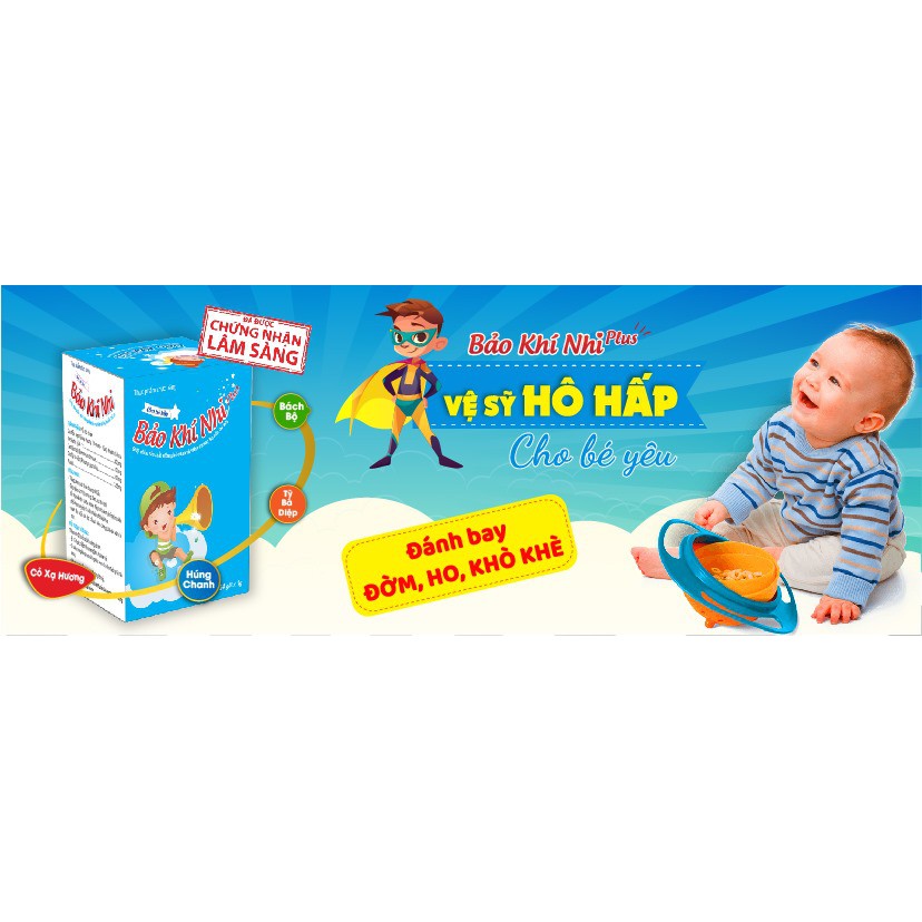 Bảo Khí Nhi Plus- Hỗ trợ điều trị bênh đường hô hấp, giảm ho, long đờm, khờ khè, khó thở