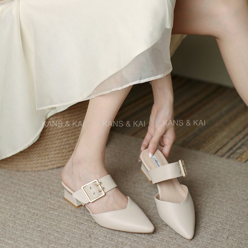 Sẵn hàng đủ size 35 đến size 40, Sục nữ gót vuông cao 3 phân phong cách trẻ trung, hiện đại Ms1602