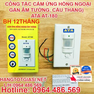 Công tắc đèn cảm ứng cầu thang âm tường ATA AT-180 tự động bật đèn thông minh chính hãng giảm giá 40% BH 12 tháng