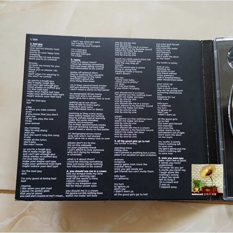 Billie Eilish When We All Fall Asleep Đĩa CD Album Ca Nhạc Billie Eilish Cá Tính