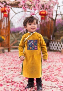 Combo Áo dài nhung cho bé