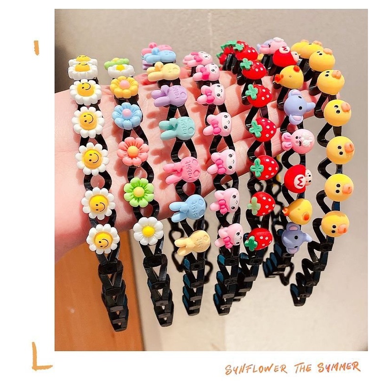 Bờm Kẹp Tóc gợn sóng tạo phồng chân tóc Hàn Quốc Cho Bé Gái Có Đính Hoa Quả Siêu Cute Hot Nhất 2022