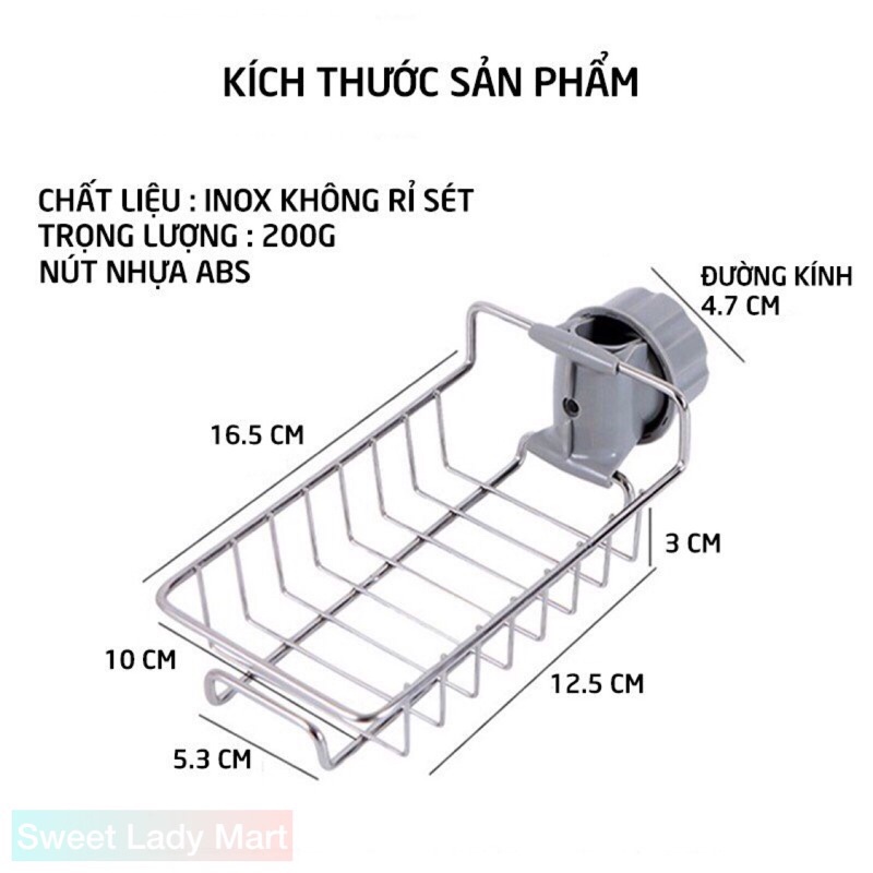Kệ Inox Để Đồ Rửa Chén, Giá Inox Đựng Giẻ Rửa Bát Siêu Chắc Chắn