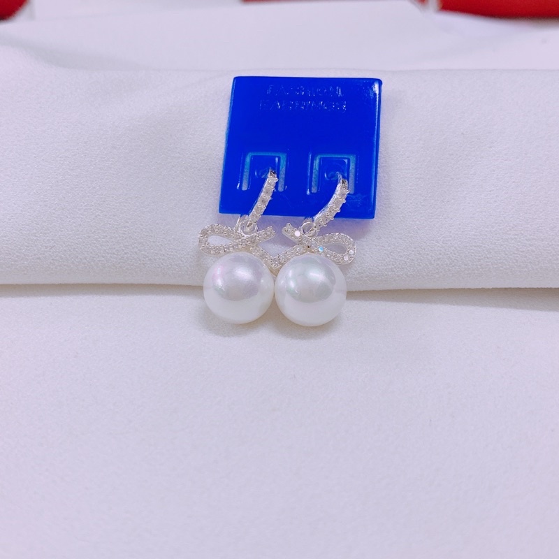 BÔNG TAI NỮ BẠC TA BÔNG TAI NƠ XINH XẮN LINH MIU SILVER