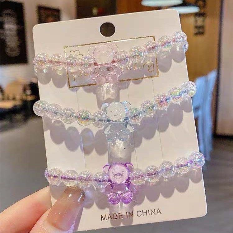 Dây buộc tóc trang trí họa tiết gấu đáng yêu nữ tính