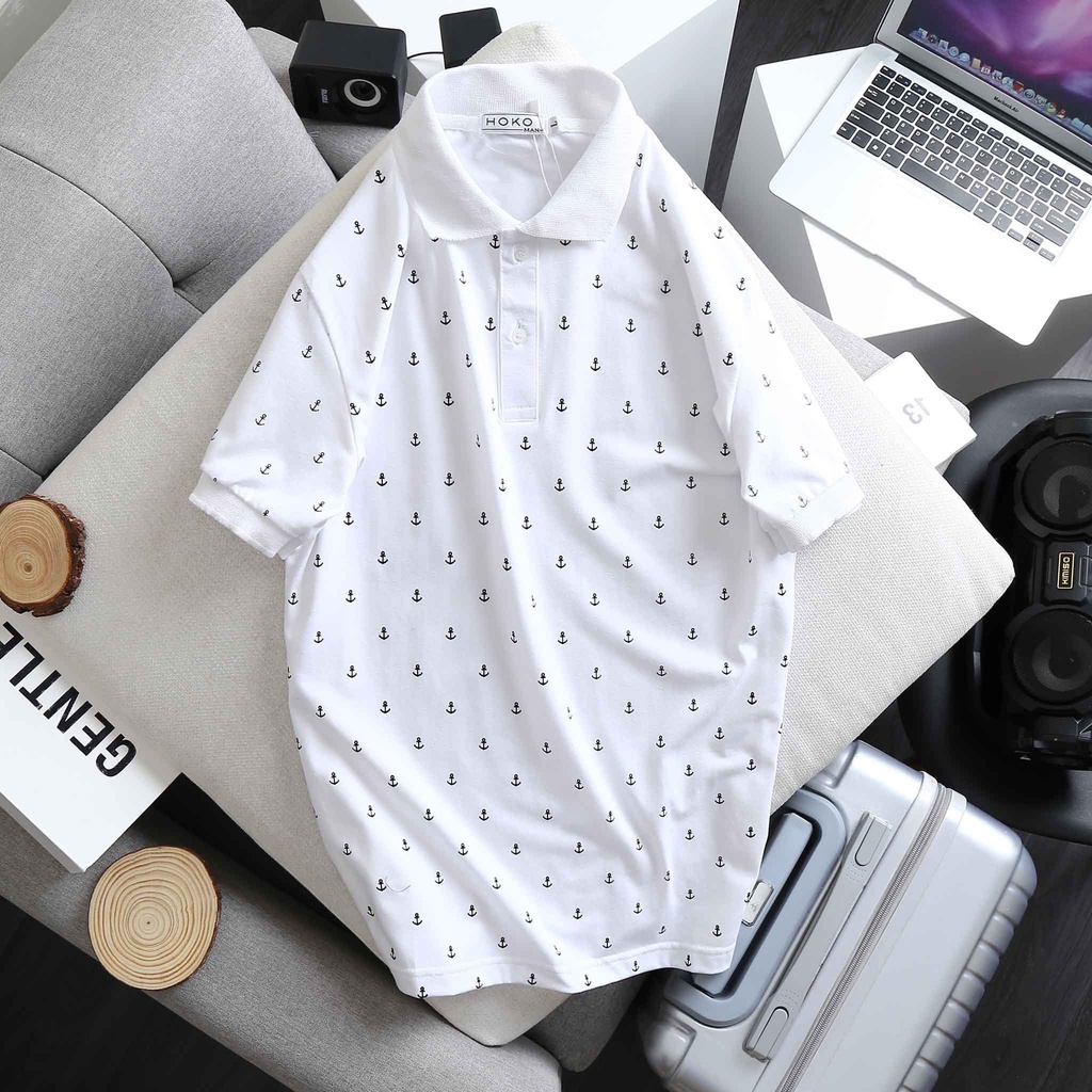 Áo Thun Nam Polo Cổ Bẻ Chất Liệu Cao Cấp 233 Họa Tiết Mũi Neo Siêu Thấm Hút Mồ Hôi Cực Hot