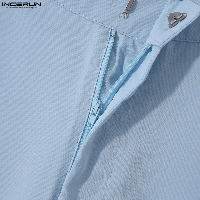 Set áo không tay + quần dài Incerun ống rộng thời trang cá tính cho nam 3 màu độc đáo tùy chọn