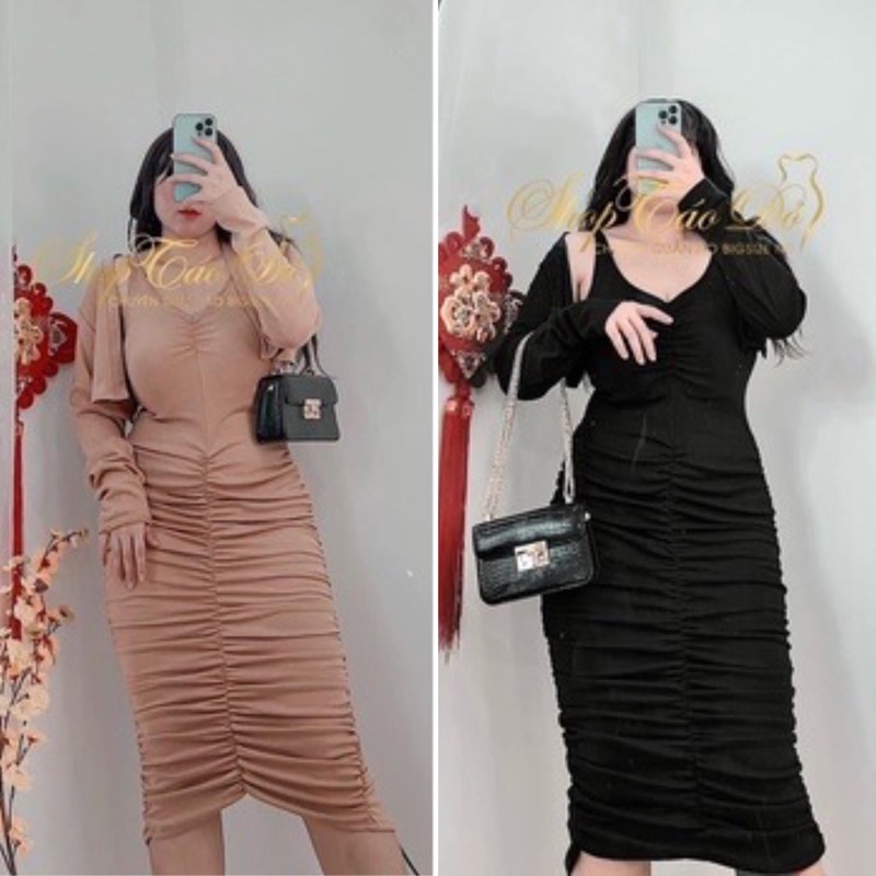 BIGSIZE Đầm body kèm áo khoác bigsize 50-90kg