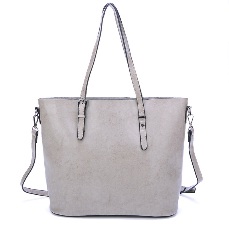 Túi Đeo Vai Cỡ Lớn Màu Trơn Có Khóa Kéo Cho Nữ