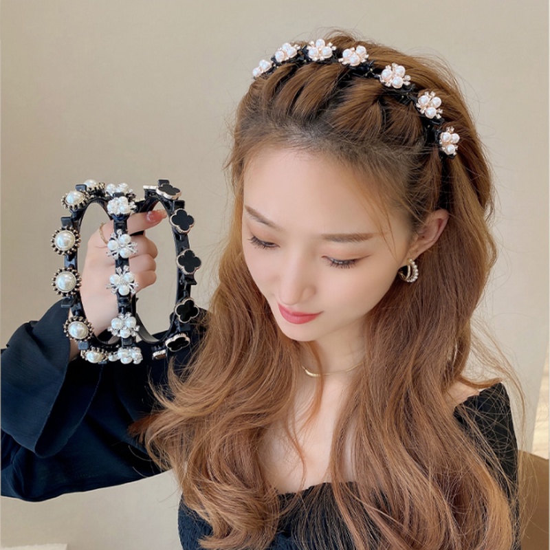 Băng đô cài tóc đính ngọc trai phong cách cổ điển cho nữ