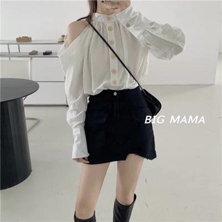 Áo trắng form dài khoét vai