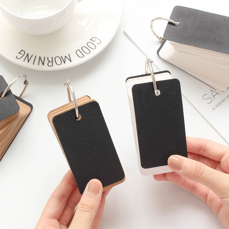 Bộ 100 Flash Card Giấy Kraft Giấy Trắng Học Từ Vựng/ Ghi Chép Công Thức/ Công Việc