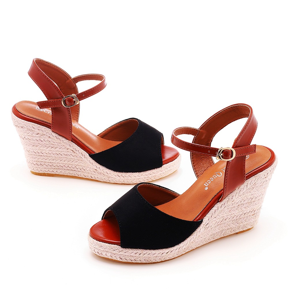 Giày Sandal Mary Jane Fishbeak Đế Xuồng Mũi Tròn Chống Nước Thời Trang Cho Nữ