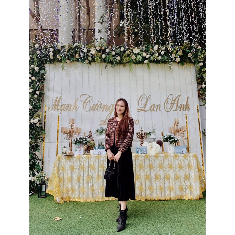 Chân váy Nhật xuất vải lụa satin màu đen ( Như mẫu H&M ) | BigBuy360 - bigbuy360.vn