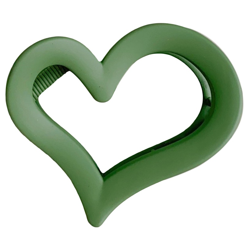 Kẹp Tóc Càng Cua Hình Trái Tim Màu Nhám Dày Dặn Chống Trượt Thời Trang Cho Nữ